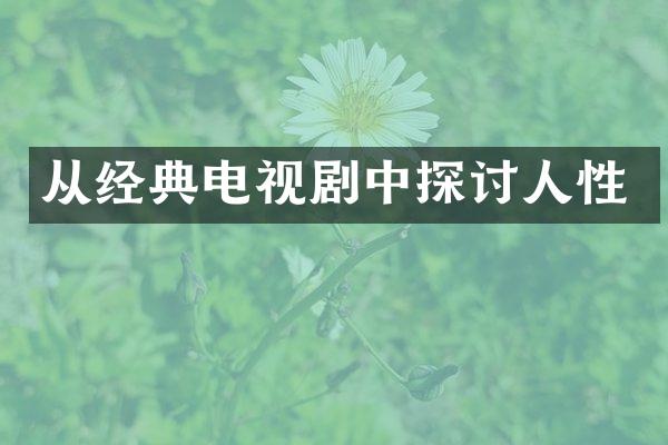 从经典电视剧中探讨人性