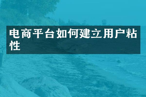 电商平台如何建立用户粘性