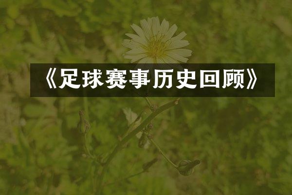 《足球赛事历史回顾》