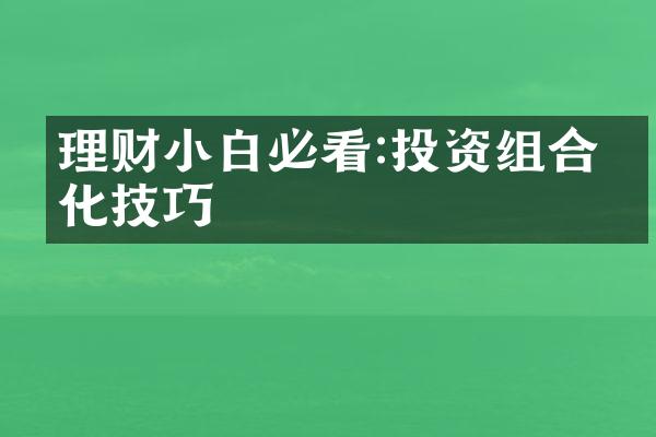 理财小白必看:投资组合优化技巧