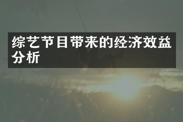 综艺节目带来的经济效益分析