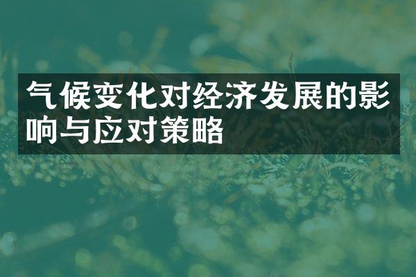 气候变化对经济发展的影响与应对策略