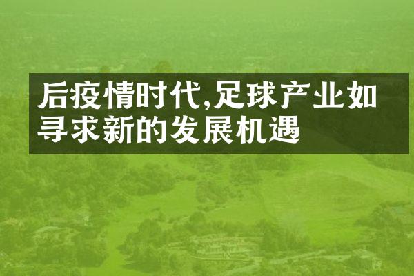 后疫情时代,足球产业如何寻求新的发展机遇