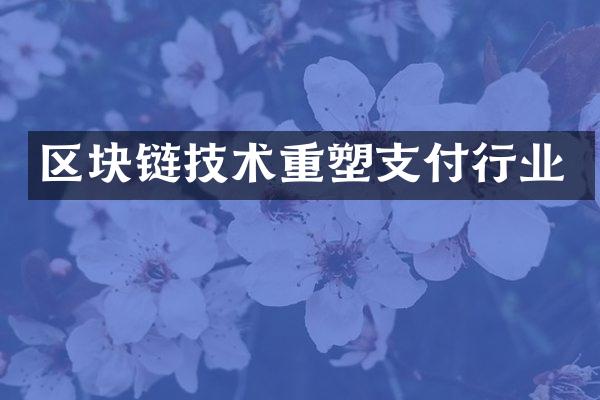 区块链技术重塑支付行业