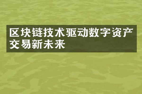 区块链技术驱动数字资产交易新未来