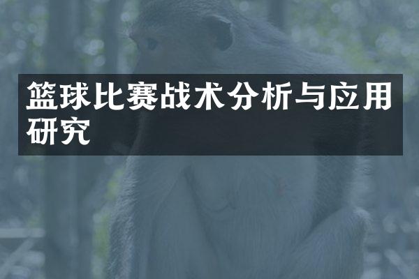 篮球比赛战术分析与应用研究