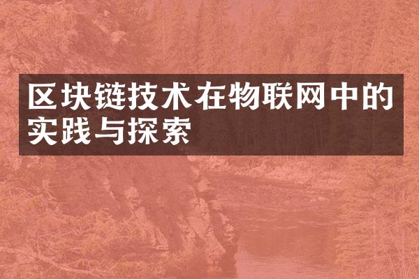 区块链技术在物联网中的实践与探索