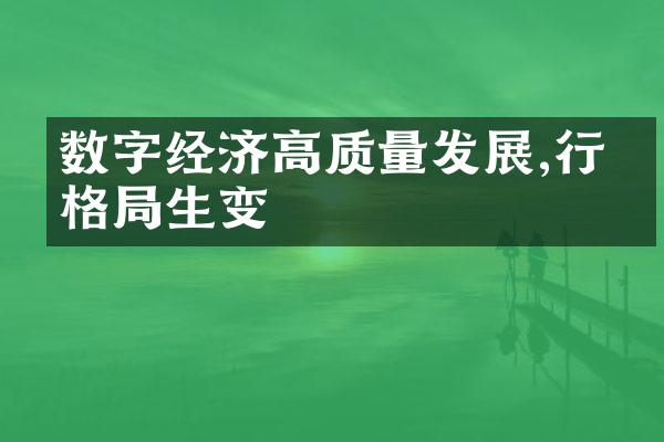 数字经济高质量发展,行业格局生变