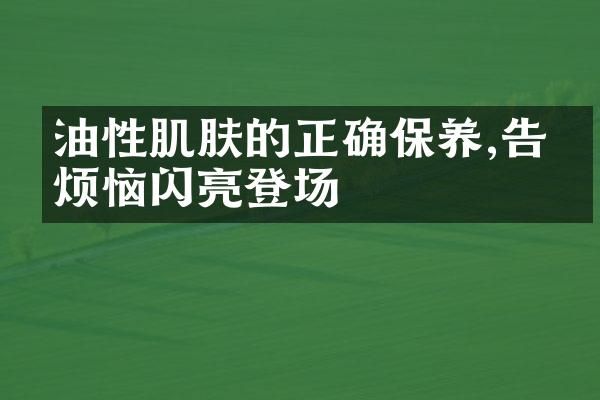 油性肌肤的正确保养,告别烦恼闪亮登场