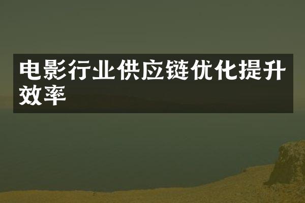 电影行业供应链优化提升效率