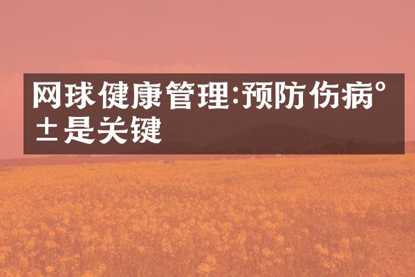 网球健康管理:预防伤病就是关键