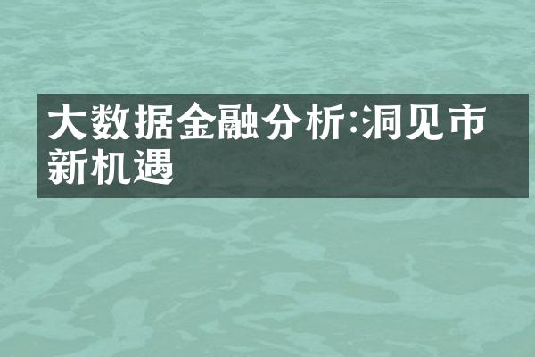 大数据金融分析:洞见市场新机遇