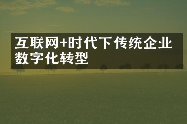 互联网+时代下传统企业的数字化转型