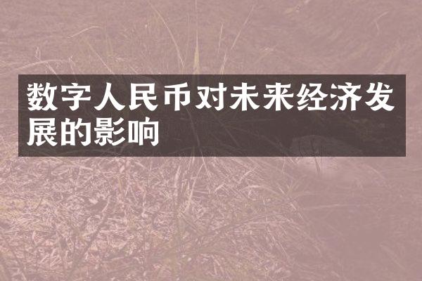 数字人民币对未来经济发展的影响