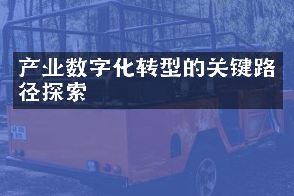 产业数字化转型的关键路径探索