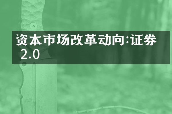 资本市场改革动向:证券业 2.0