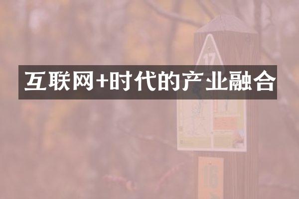 互联网+时代的产业融合