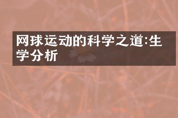 网球运动的科学之道:生理学分析