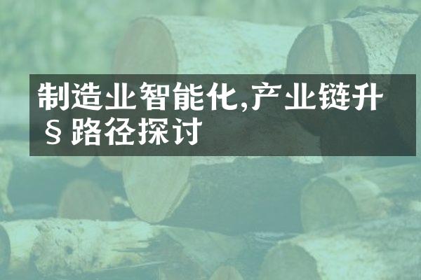 制造业智能化,产业链升级路径探讨