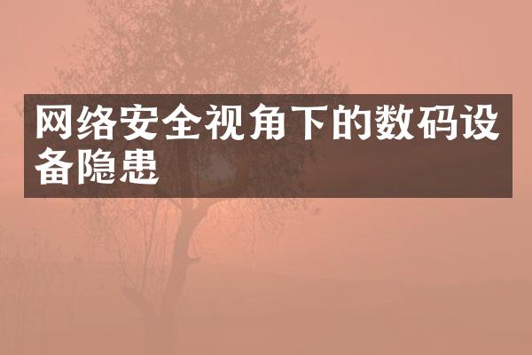 网络安全视角下的数码设备隐患