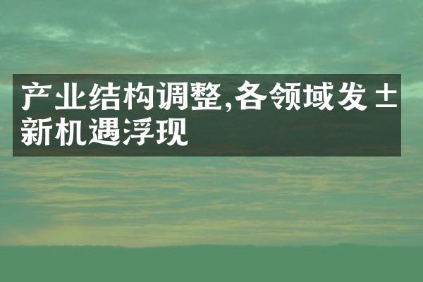 产业结构调整,各领域发展新机遇浮现