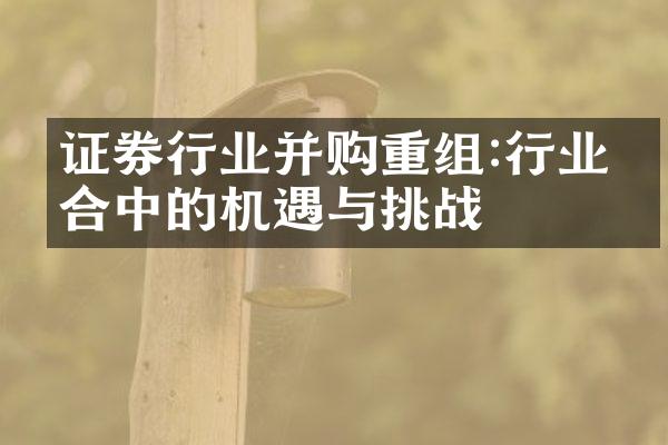 证券行业并购重组:行业整合中的机遇与挑战