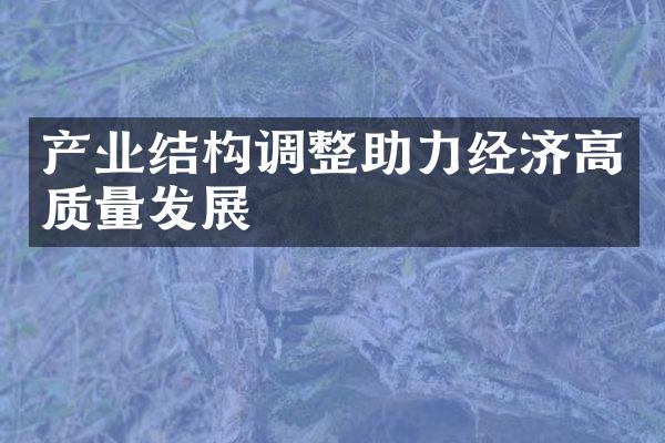 产业结构调整助力经济高质量发展