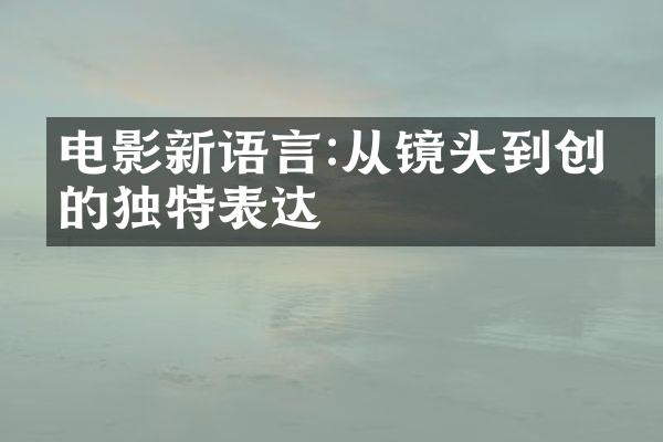 电影新语言:从镜头到创意的独特表达