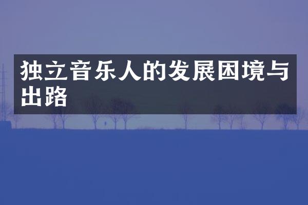 独立音乐人的发展困境与出路