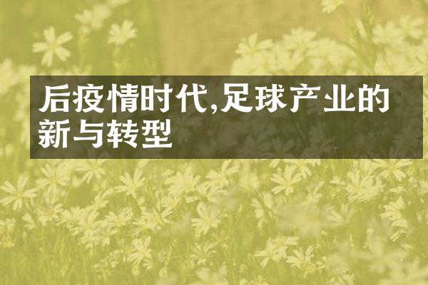 后疫情时代,足球产业的创新与转型