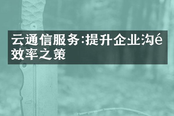 云通信服务:提升企业沟通效率之策