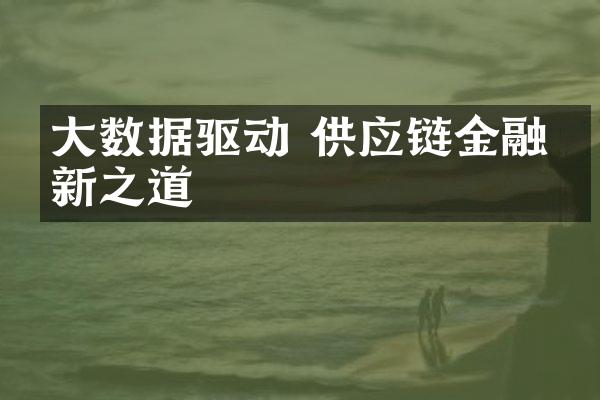 大数据驱动 供应链金融创新之道