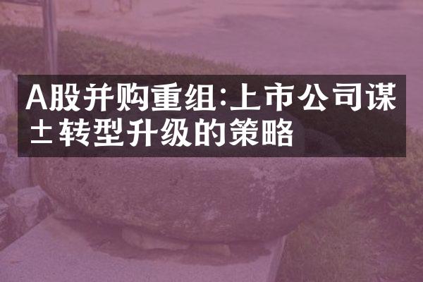 A股并购重组:上市公司谋求转型升级的策略