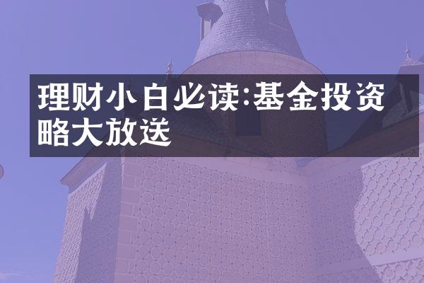 理财小白必读:基金投资策略放送