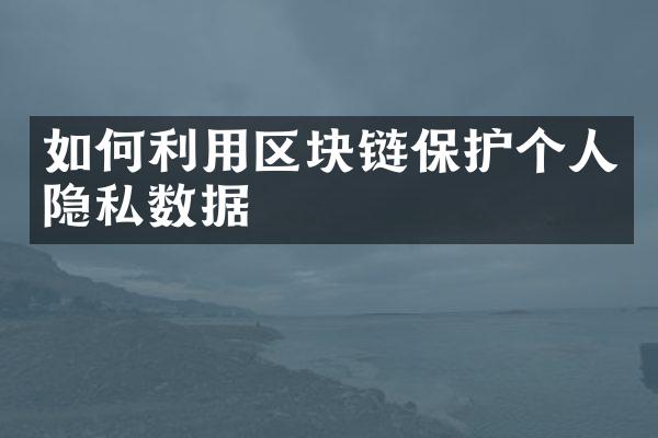 如何利用区块链保护个人隐私数据