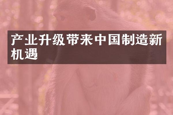 产业升级带来中国制造新机遇