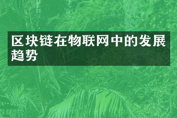 区块链在物联网中的发展趋势