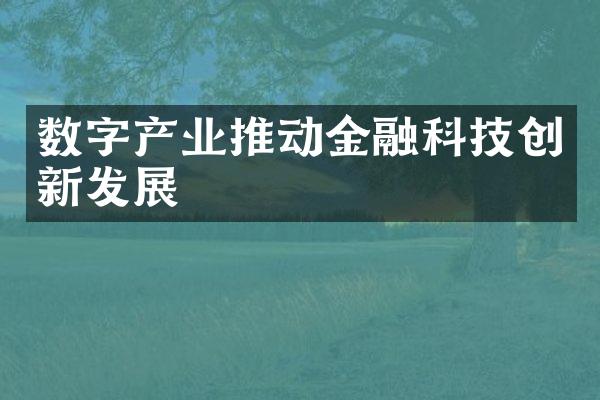 数字产业推动金融科技创新发展