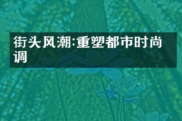 街头风潮:重塑都市时尚格调