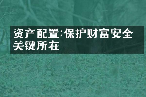 资产配置:保护财富安全的关键所在