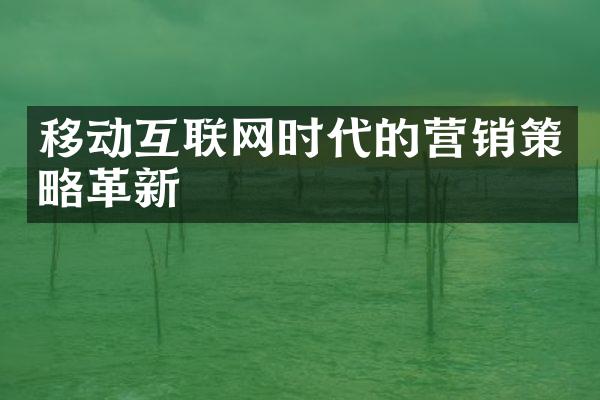 移动互联网时代的营销策略革新