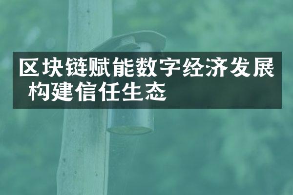 区块链赋能数字经济发展 构建信任生态