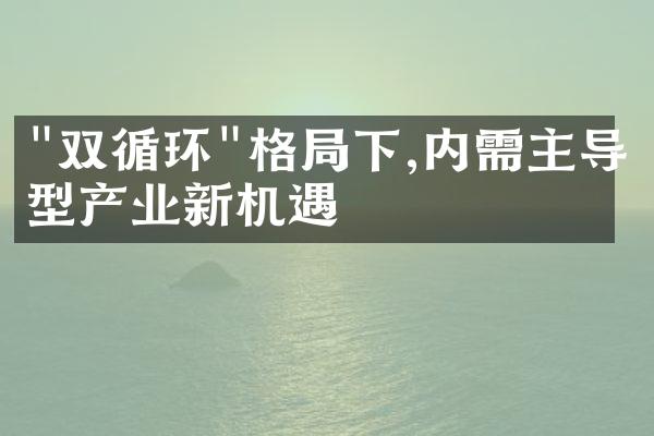 "双循环"格局下,内需主导型产业新机遇