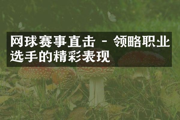 网球赛事直击 - 领略职业选手的精彩表现