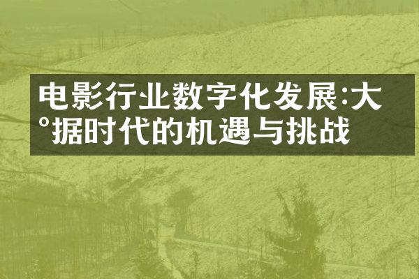 电影行业数字化发展:大数据时代的机遇与挑战