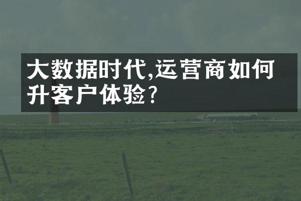 大数据时代,运营商如何提升客户体验?