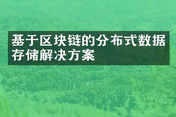 基于区块链的分布式数据存储解决方案