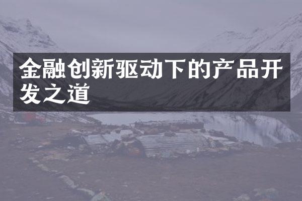 金融创新驱动下的产品开发之道