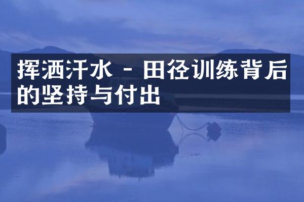 挥洒汗水 - 田径训练背后的坚持与付出