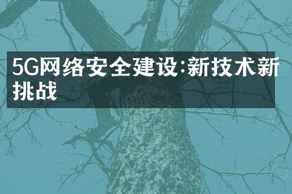 5G网络安全建设:新技术新挑战